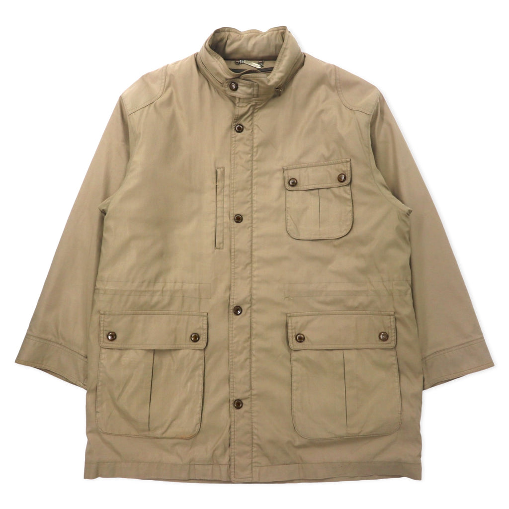 日本然リトテ-古着オンライン-Burberrys オールド フィールドジャケット ハーフコート L ベージュ コットン ポリエステル 裏地ノバチェック キルティングライナー着脱式 フード収納式 ドローコード 日本製-Burberrys Vintage Field Jacket Half Coat L Beige Cotton Polyester Lining Checked Quilted Liner Detachable Hoodie Retractable Drawcord Japan Made