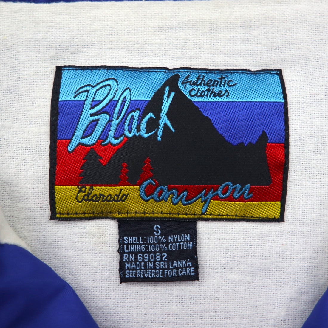 90s Vintage Sport Jacket, 90s Coach Jacket, Size Small, Blue Nylon, Black Canyon