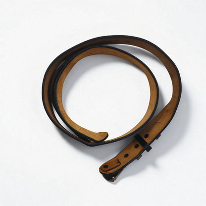 Lyntone USA製 リザード型押し レザー ウエスタンベルト 38 ブラック 牛革 シルバー ゴールド バックル