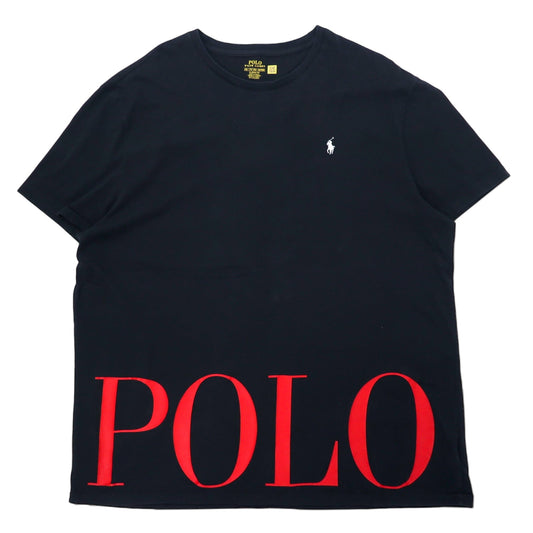 日本然リトテ-古着オンライン-POLO RALPH LAUREN ロゴプリント Tシャツ XXL ブラック コットン CLASSIC FIT スモールポニー 刺繍 ビッグサイズ-POLO RALPH LAUREN Logo Print T-Shirt XXL Black Cotton CLASSIC FIT Small Pony Embroidery Big Size