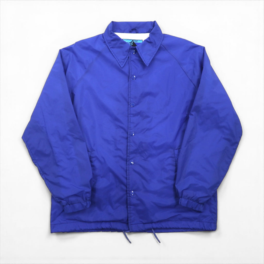 90s Vintage Sport Jacket, 90s Coach Jacket, Size Small, Blue Nylon, Black Canyon
