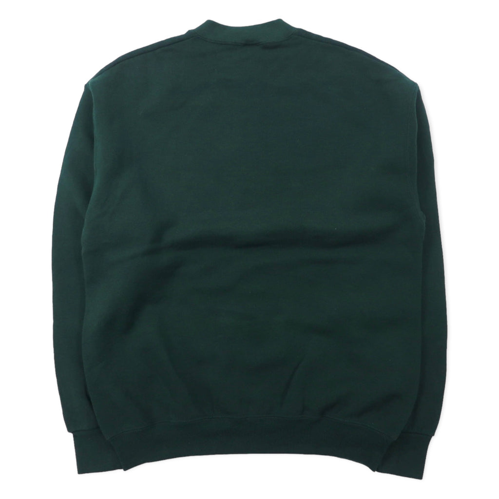 FRUIT OF THE LOOM USA made 90s embroidered sweatshirt L green cotton fleece lining LAS VEGAS