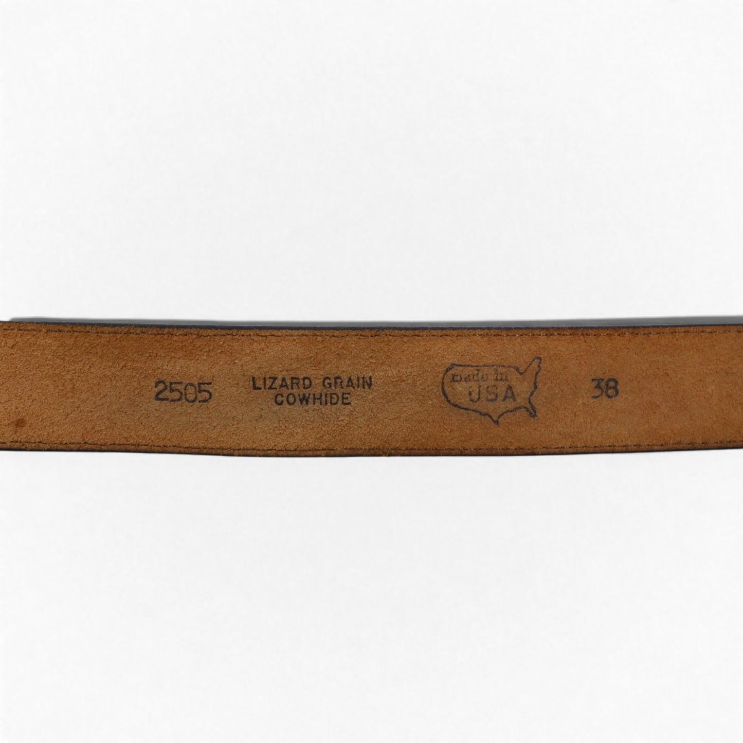 Lyntone USA製 リザード型押し レザー ウエスタンベルト 38 ブラック 牛革 シルバー ゴールド バックル