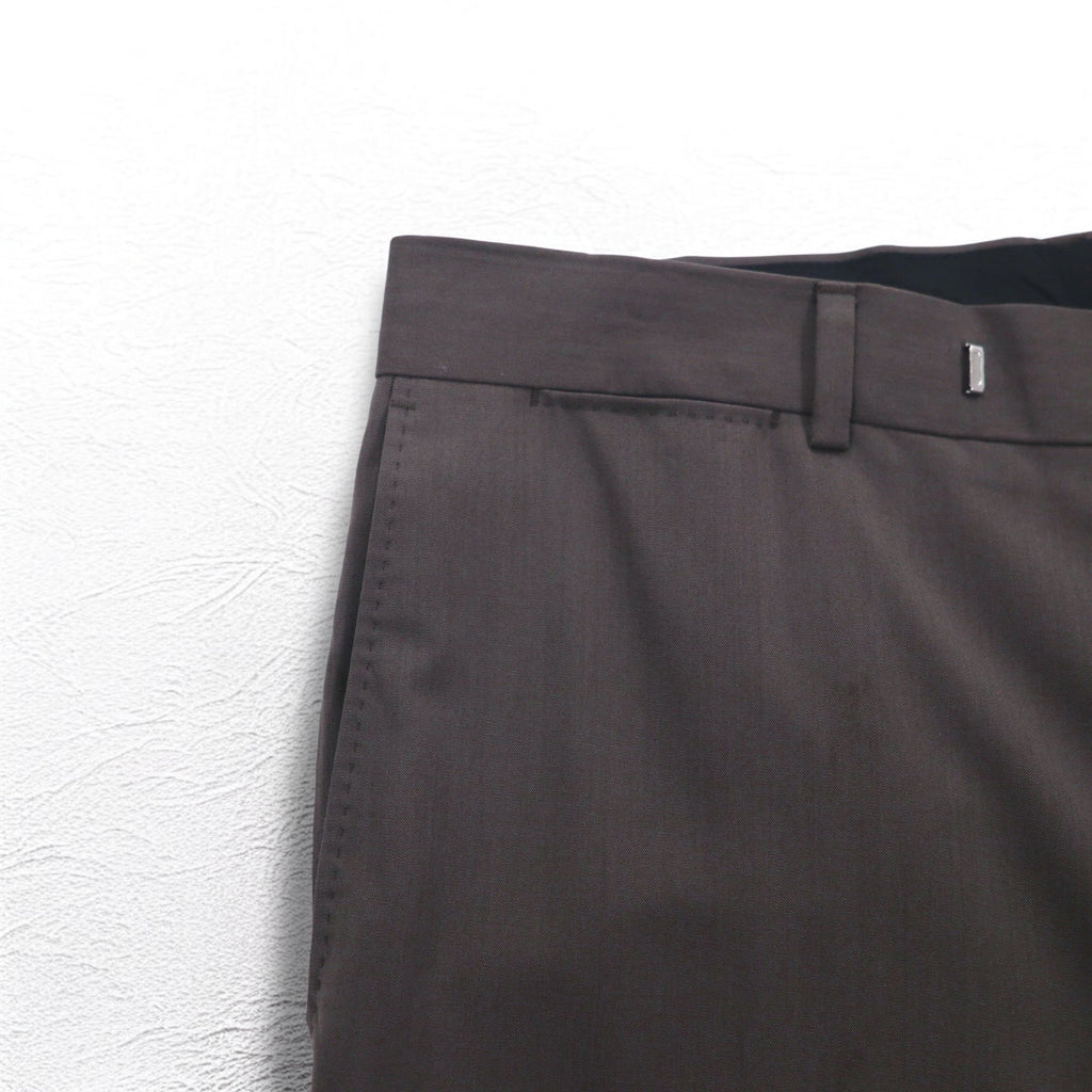 HUGO BOSS イタリア製 SUPER 120's ワイド スラックスパンツ スーツ XL グレー BIO TECH バイオテック GUABELLO