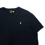 POLO RALPH LAUREN Logo Print T-Shirt XXL Black Cotton CLASSIC FIT Small Pony Embroidery Big Size