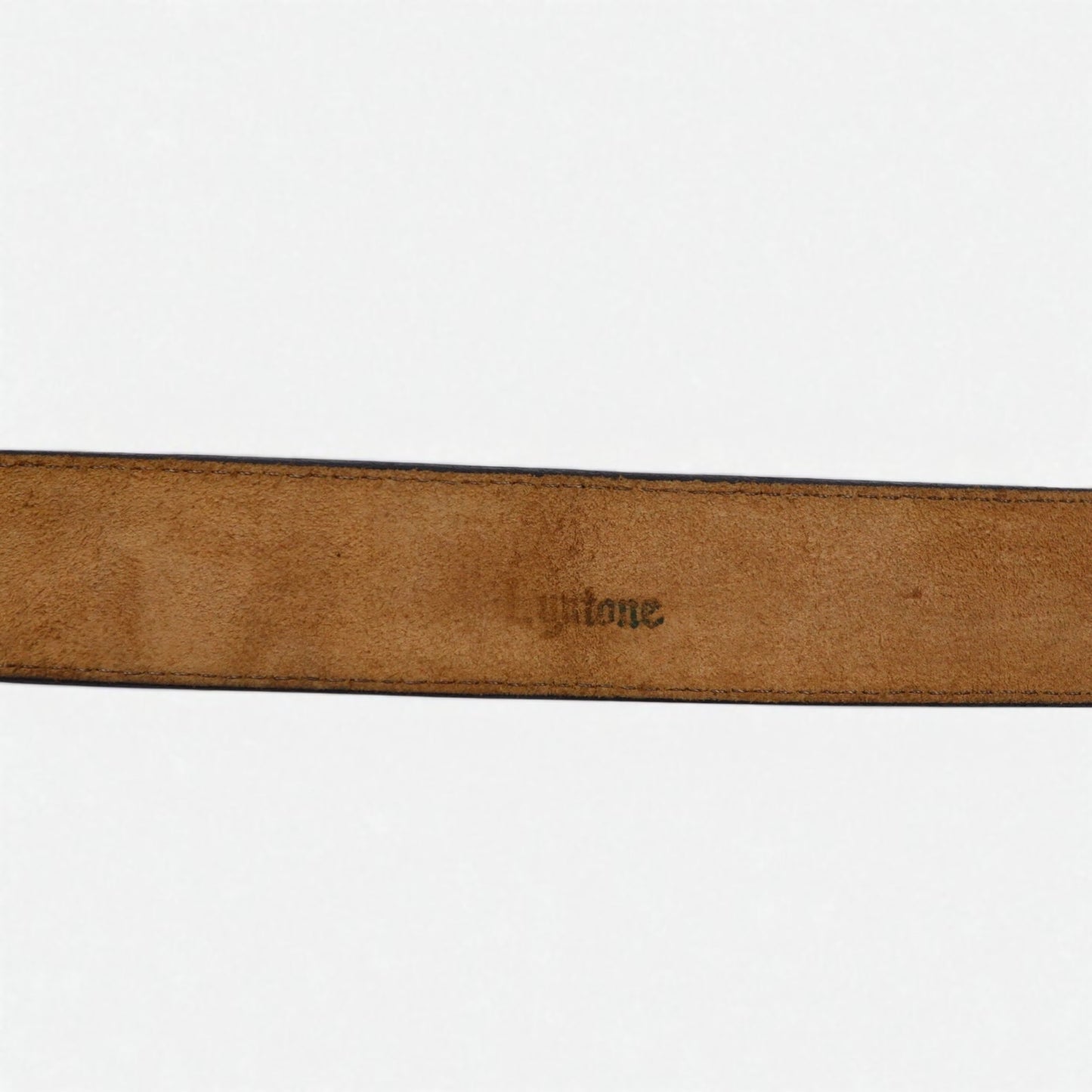 Lyntone USA製 リザード型押し レザー ウエスタンベルト 38 ブラック 牛革 シルバー ゴールド バックル