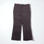 Sears 70年代 KINGS ROAD ブーツカット スラックスパンツ L グレー グレンチェック 千鳥格子 PERMA-PREST SCOVILLジップ