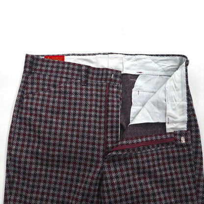 Sears 70年代 KINGS ROAD ブーツカット スラックスパンツ L グレー グレンチェック 千鳥格子 PERMA-PREST SCOVILLジップ