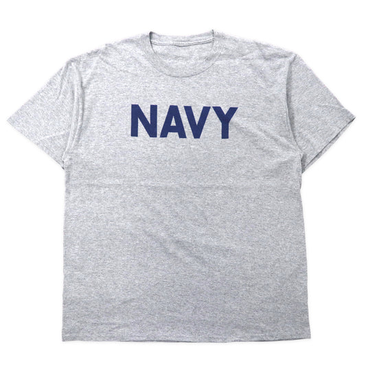 日本然リトテ-古着オンライン-US NAVY Tシャツ XL グレー コットン ミリタリーフィジカル トレーニング ビッグサイズ-