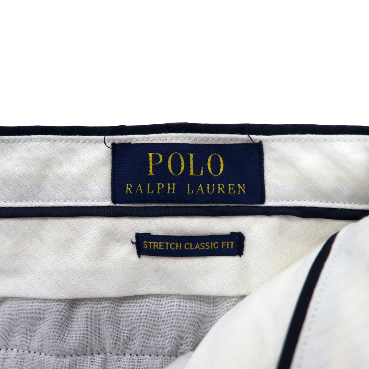 POLO RALPH LAUREN ストレッチ クラシックフィット チノパンツ 34 ネイビー コットン