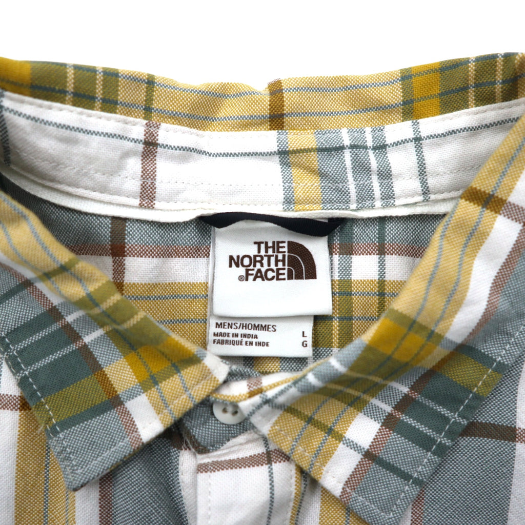 THE NORTH FACE Check Shirt L Green White Cotton US Standard Hayden Pass 2.0 Shirt NF0A55U8