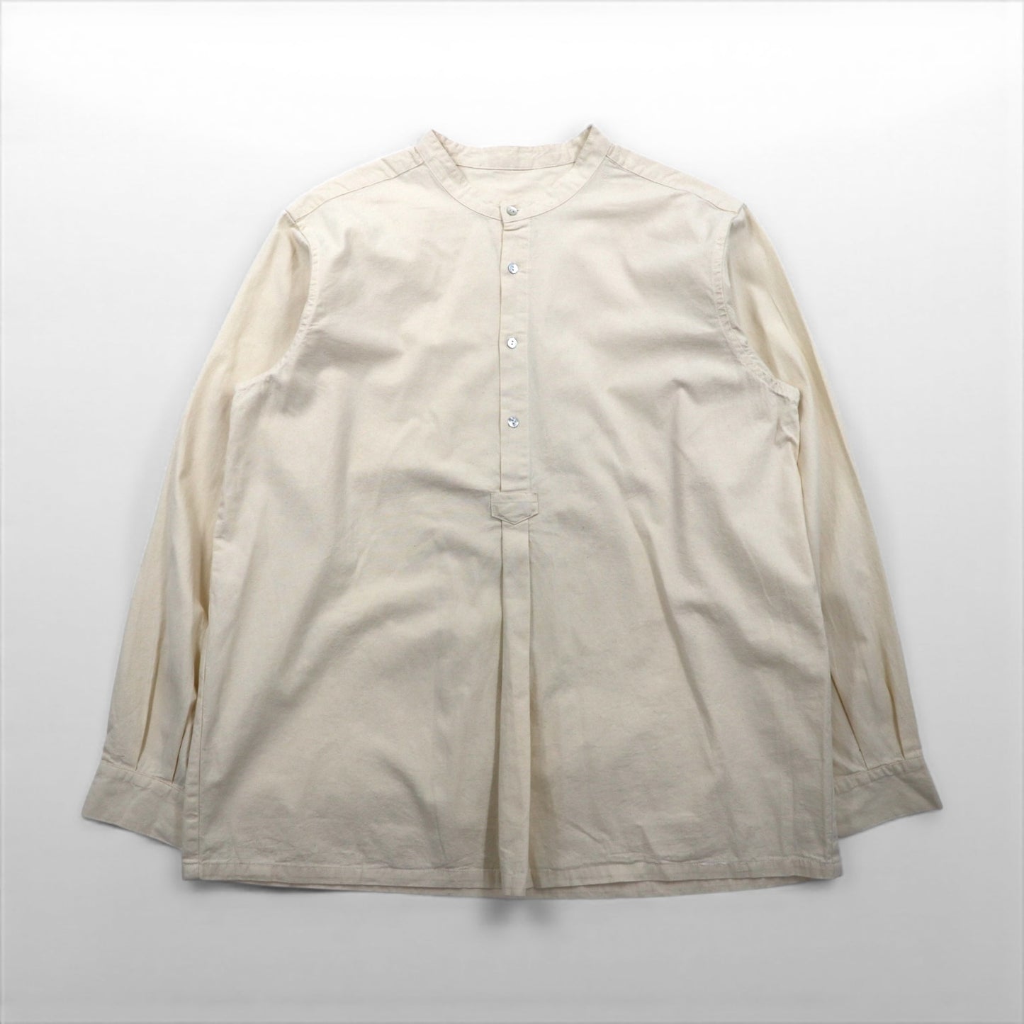 Bulgaria 50s Grandpa Shirt 50年代 レプリカ ブルガリア軍 スリーピングシャツ グランパシャツ XL 生成り 未使用品