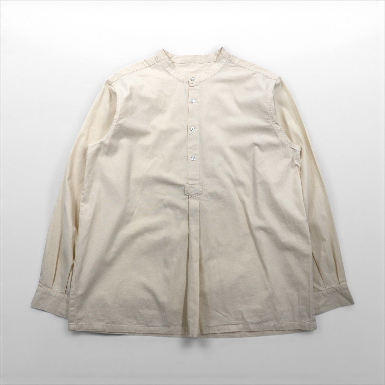 Bulgaria 50s Grandpa Shirt 50年代 レプリカ ブルガリア軍 スリーピングシャツ グランパシャツ XL 生成り 未使用品