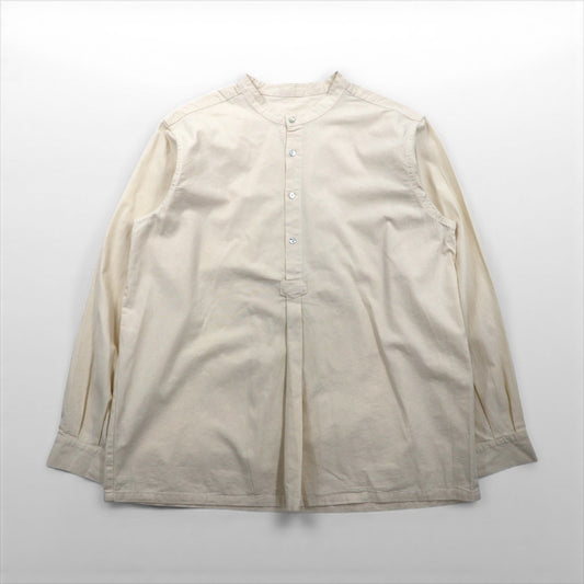 Bulgaria 50s Grandpa Shirt 50年代 レプリカ ブルガリア軍 スリーピングシャツ グランパシャツ XL 生成り 未使用品