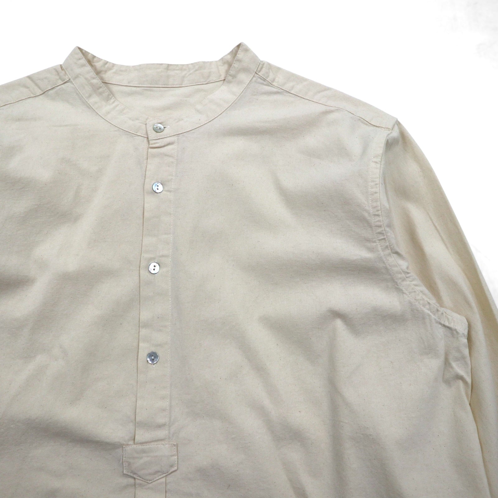 Bulgaria 50s Grandpa Shirt 50年代 レプリカ ブルガリア軍 スリーピングシャツ グランパシャツ XL 生成り 未使用品