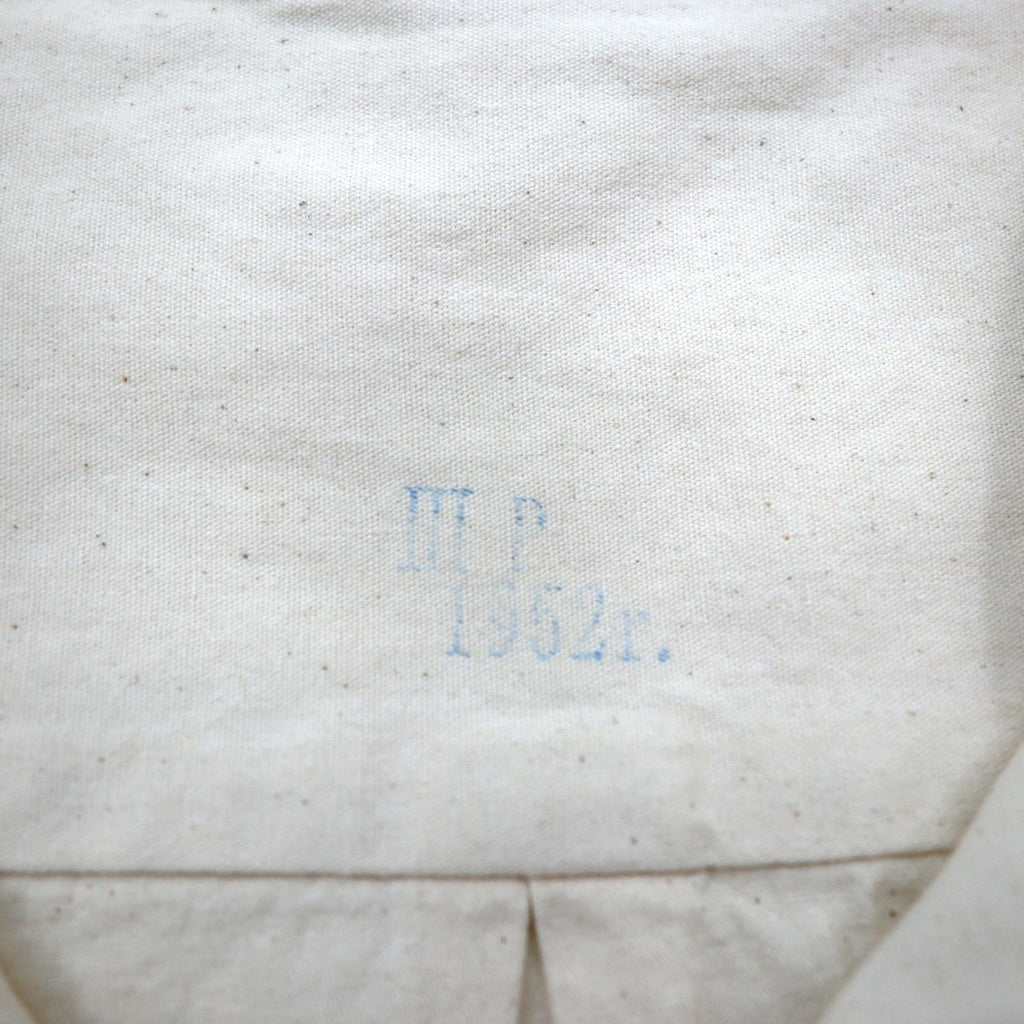 Bulgaria 50s Grandpa Shirt 50年代 レプリカ ブルガリア軍 スリーピングシャツ グランパシャツ XL 生成り 未使用品