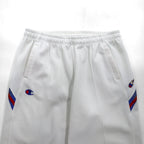 Champion 90s Jersey Track Pants, Size XL, White, Polyester, Zippered Hem, Slit, Made in Japan