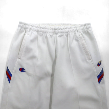 Champion 90s Jersey Track Pants, Size XL, White, Polyester, Zippered Hem, Slit, Made in Japan