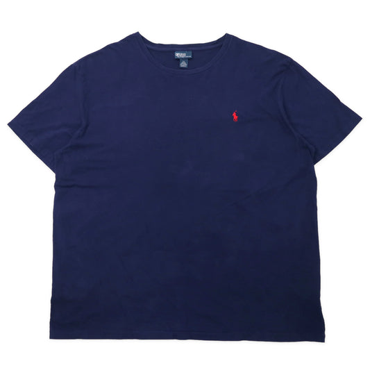 日本然リトテ-古着オンライン-Polo by Ralph Lauren ワンポイントロゴTシャツ XXL ネイビー コットン スモールポニー刺繍 ビッグサイズ-