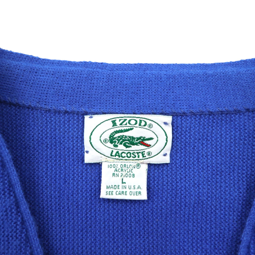 IZOD LACOSTE 80年代 USA製 ニット カーディガン L ブルー アクリル