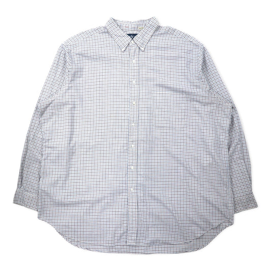 Ralph Lauren ウィンドペンチェック ボタンダウンシャツ 3XLT TALL ホワイト コットン スモールポニー刺繍 ビッグサイズ