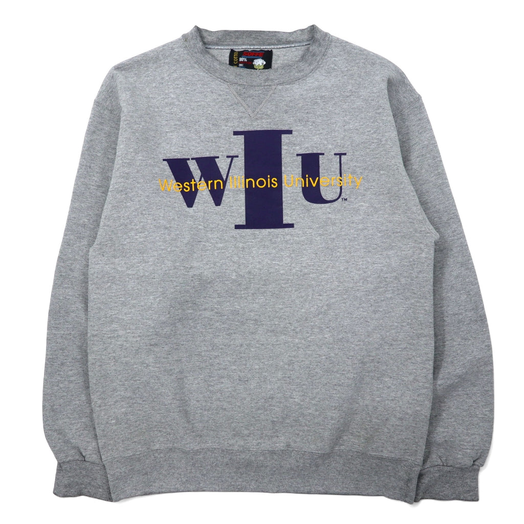 日本然リトテ-古着オンライン-USA製 90年代 SOFFE カレッジ プリント スウェット M グレー コットン WIU-USA Made 90's SOFFE College Print Sweatshirt M Gray Cotton WIU