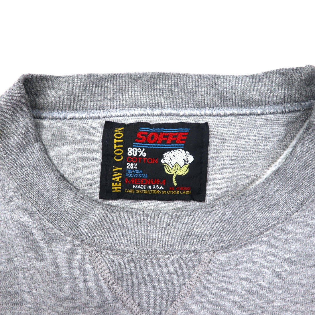 Made in USA 90s SOFFE College Print Sweatshirt M Grey Cotton WIU