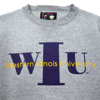 Made in USA 90s SOFFE College Print Sweatshirt M Grey Cotton WIU