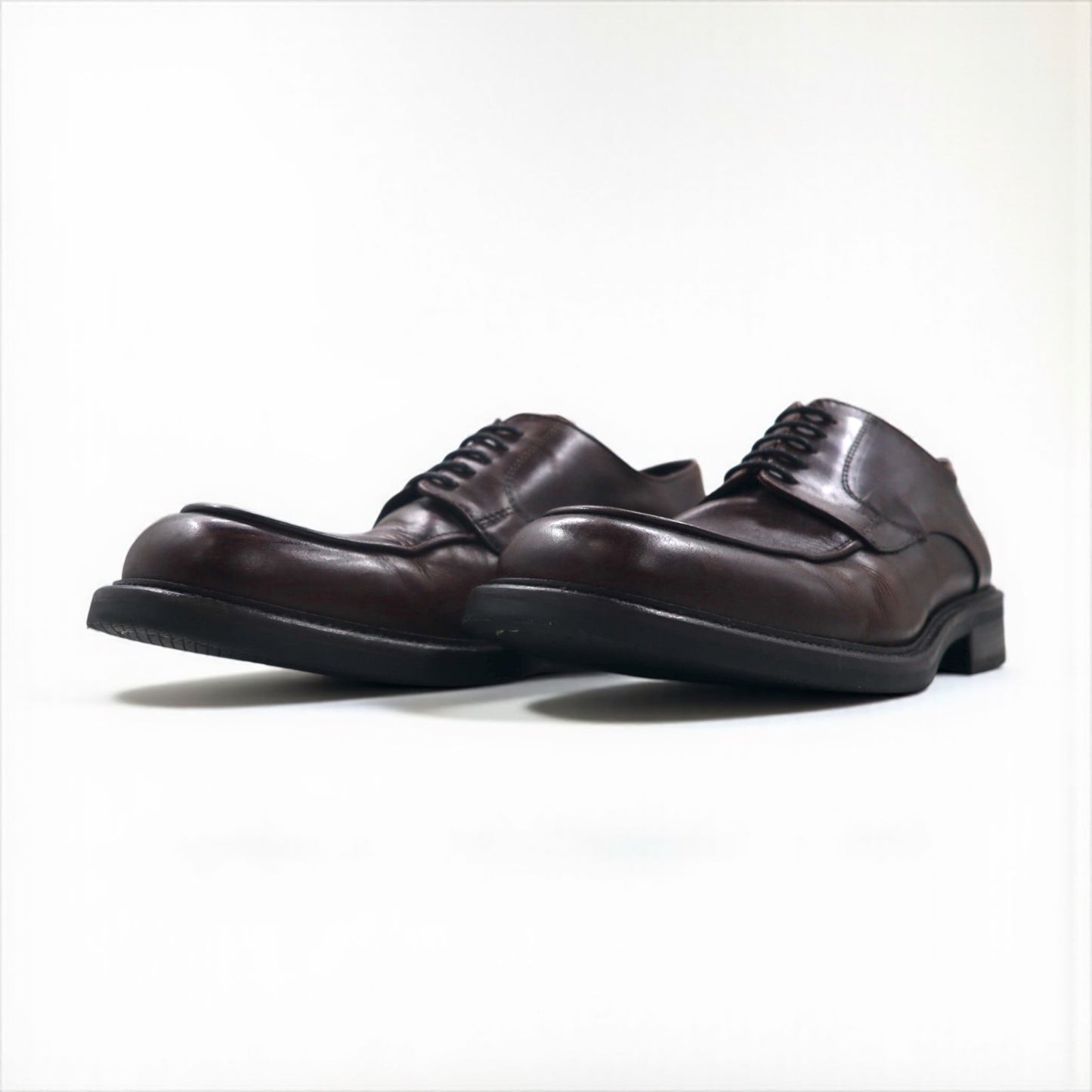Italy Vintage Leather Derby Shoes イタリア製 モックトゥ ドレスシューズ 28cm ブラウン レザー KENNETH COLE