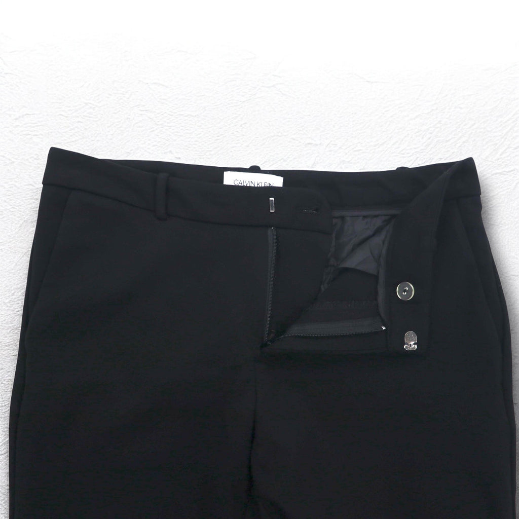 CALVIN KLEIN ストレッチ イージー アンクルパンツ スラックス M ブラック レーヨン