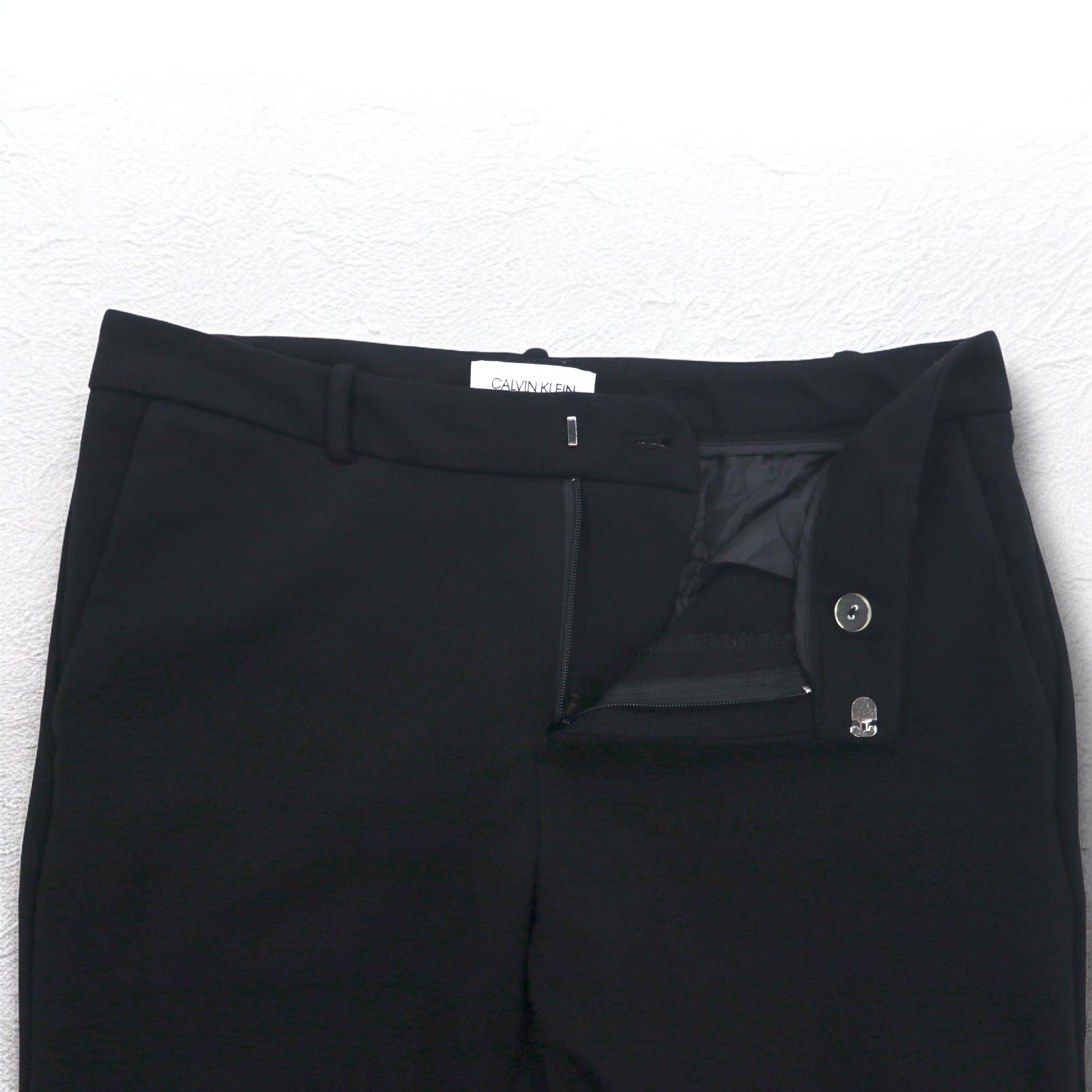 CALVIN KLEIN ストレッチ イージー アンクルパンツ スラックス M ブラック レーヨン