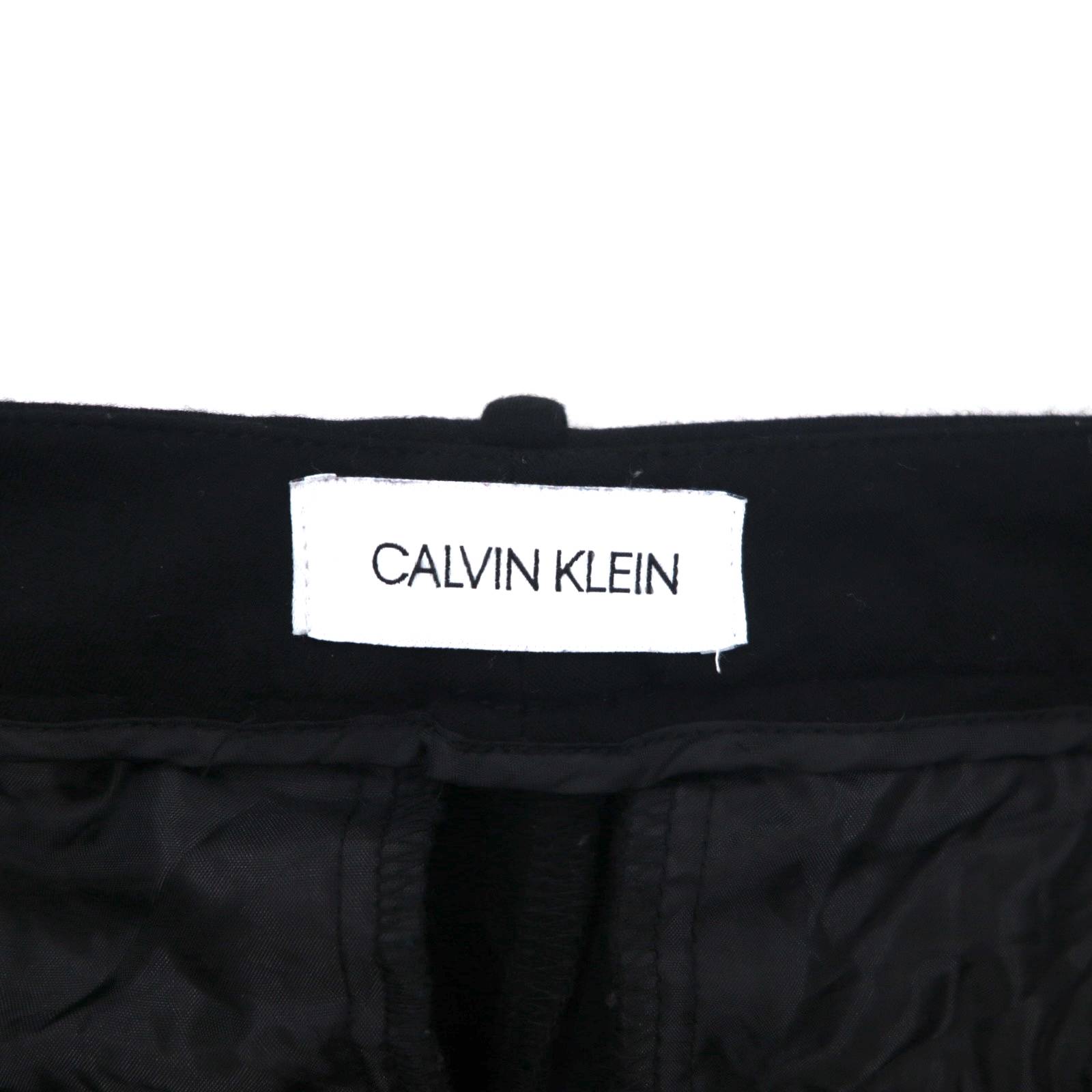CALVIN KLEIN ストレッチ イージー アンクルパンツ スラックス M ブラック レーヨン