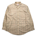 日本然リトテ-古着オンライン-Brooks Brothers ウィンドペンチェック ボタンダウンシャツ L ベージュ コットン ノンアイロン-