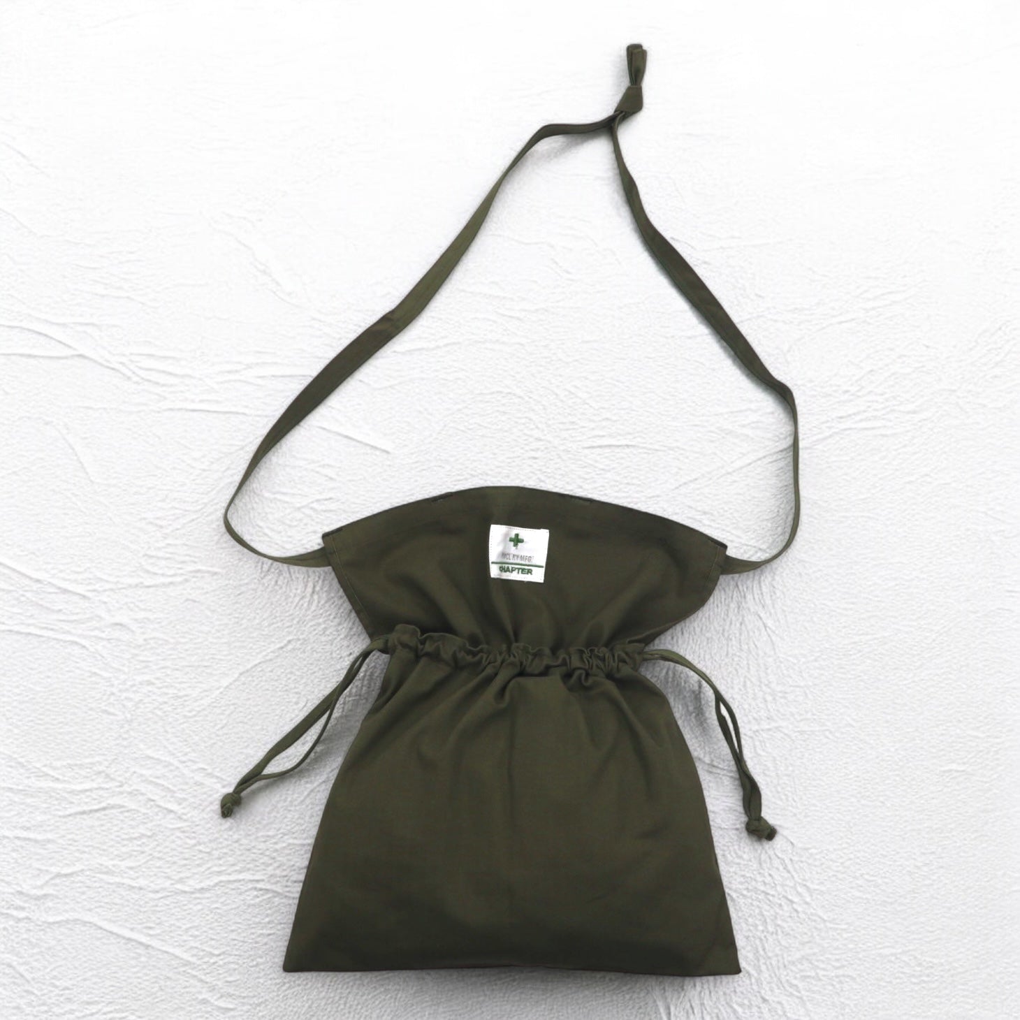 US ARMY American Red Cross Drawstring Shoulder Bag Khaki Military YMCL KY Deadstock Unused