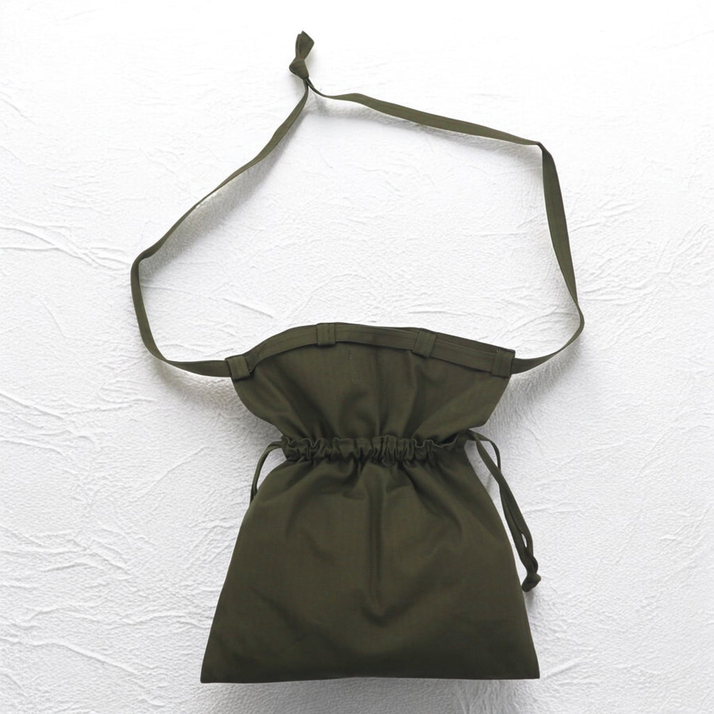 US ARMY American Red Cross Drawstring Shoulder Bag Khaki Military YMCL KY Deadstock Unused