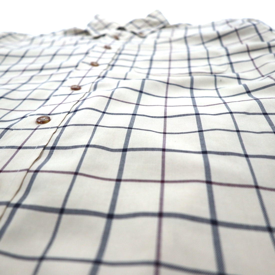 Brooks Brothers Windowpane Check Button-Down Shirt, L, Beige, Cotton, Non-Iron
