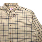 Brooks Brothers Windowpane Check Button-Down Shirt, L, Beige, Cotton, Non-Iron