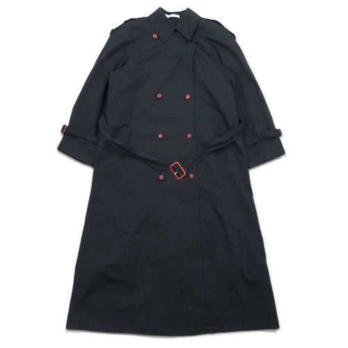 90s Vintage Trench Double-Breasted Coat Misty Harbor Trench Coat M Black Cotton Checked Liner Detachable Belt Included