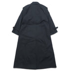 90s Vintage Trench Double-Breasted Coat Misty Harbor Trench Coat M Black Cotton Checked Liner Detachable Belt Included