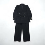BURBERRY Made in Japan Peak Lapel Double-Breasted Blazer Suit, Size M, Metal Buttons, Wool Gabardine