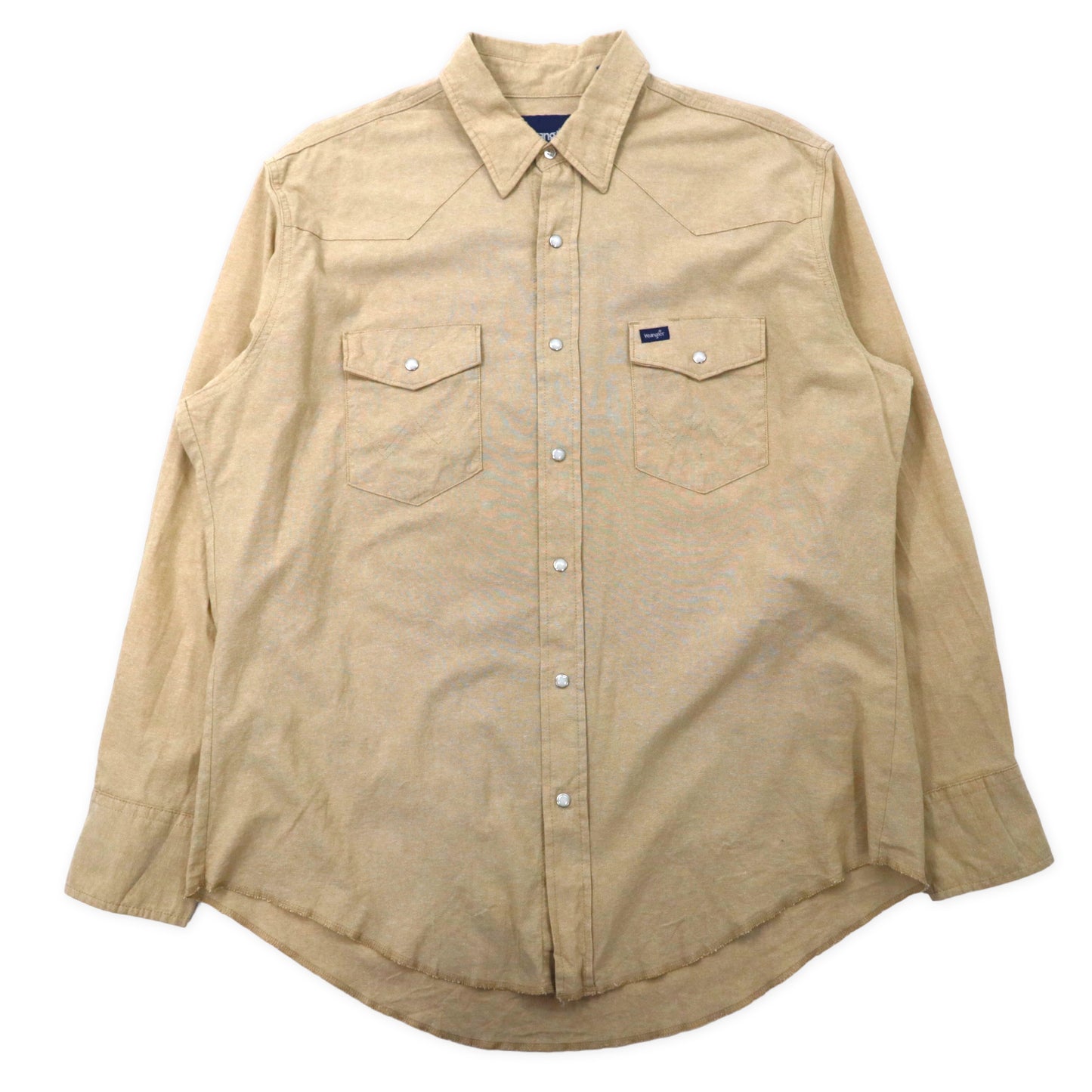 WRANGLER Western Shirt XL Beige Cotton MS728KH – 日本然リトテ