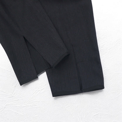 SOUMO タック ワイド スラックス パンツ M グレー ウール スリット 日本製