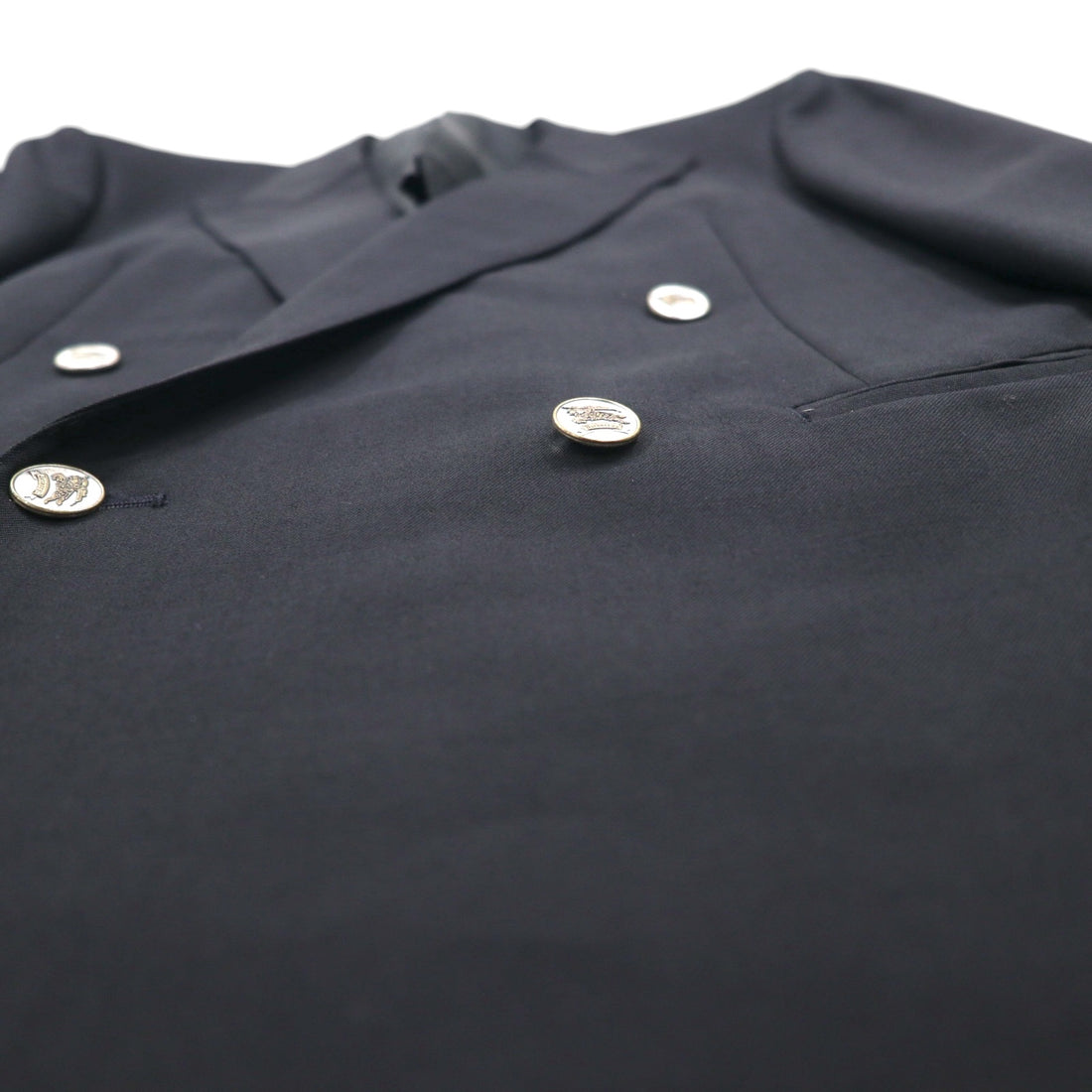 BURBERRY Made in Japan Peak Lapel Double-Breasted Blazer Suit, Size M, Metal Buttons, Wool Gabardine