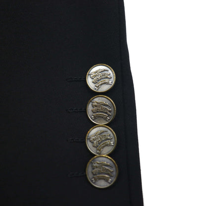 BURBERRY Made in Japan Peak Lapel Double-Breasted Blazer Suit, Size M, Metal Buttons, Wool Gabardine