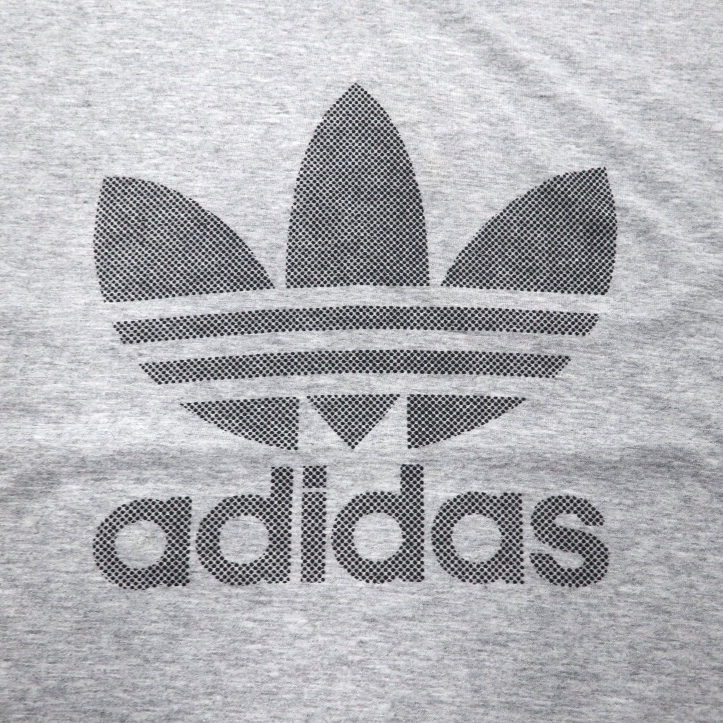 adidas 90年代 ビッグトレフォイルロゴ リンガーTシャツ L グレー コットン 3ストライプ