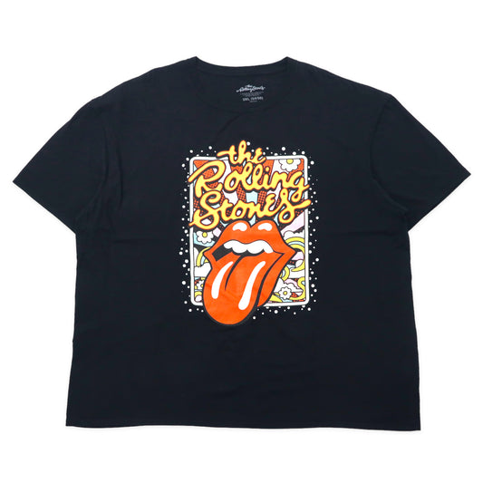 日本然リトテ-古着オンライン-The Rolling Stones ローリングストーンズ バンドTシャツ 3XL ブラック コットン ビッグサイズ-