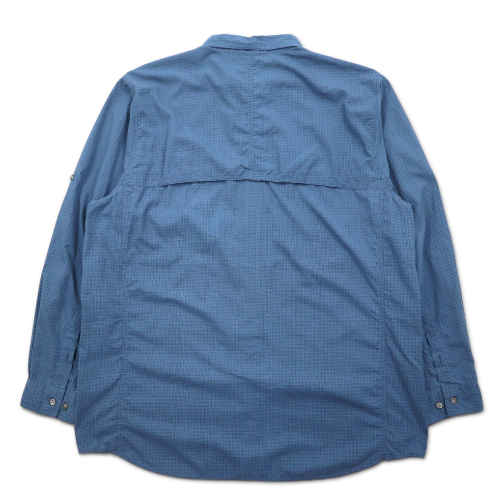 THE NORTH FACE Outdoor Shirt XL Blue Nylon Logo Embroidery Mesh Liner AU2B