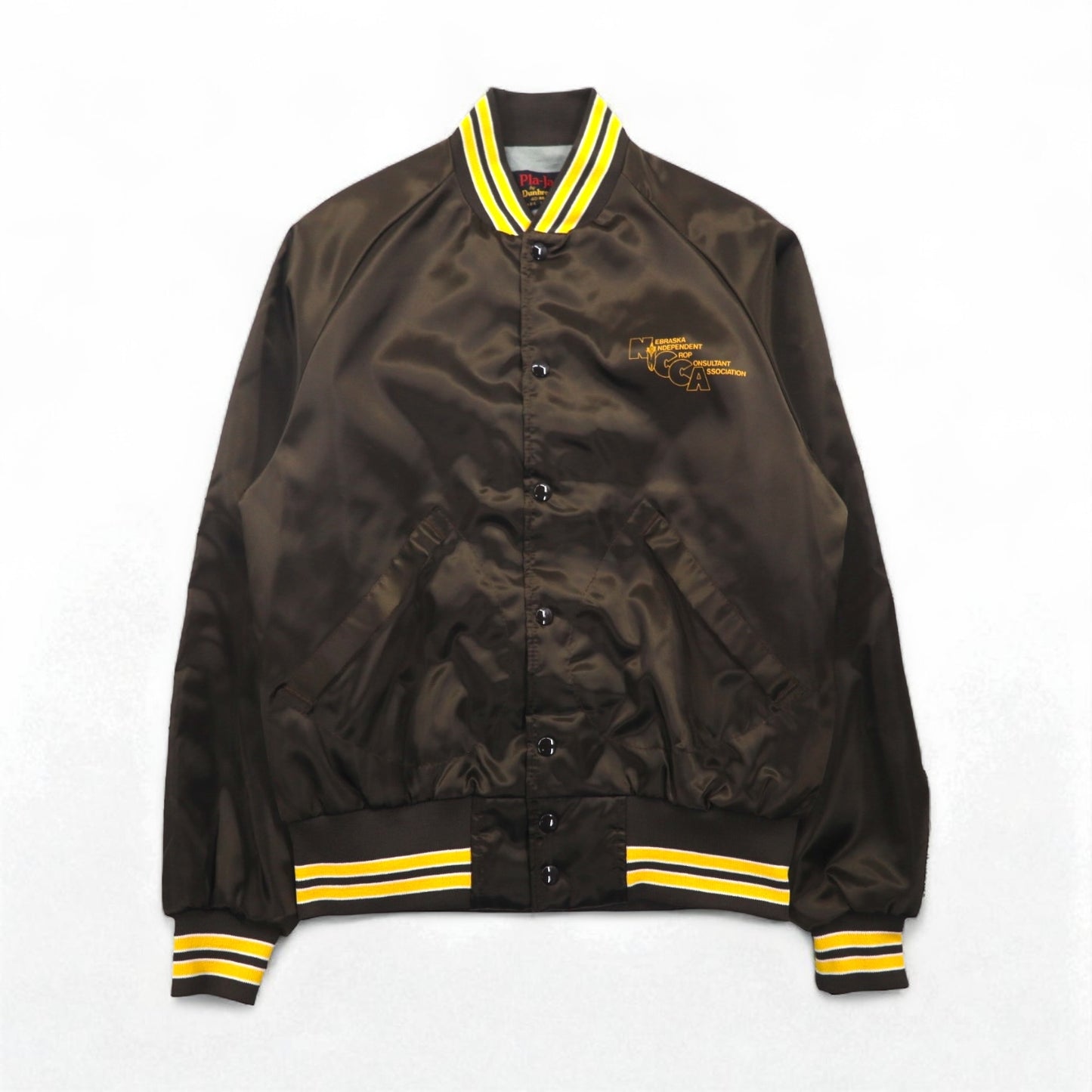 90s USA Vintage Varsity Jacket 90年代 USA製 スタジャン M ブラウン Pla-Jac by Dunbrooke