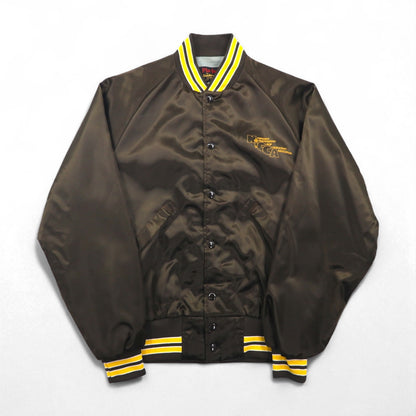 90s USA Vintage Varsity Jacket 90年代 USA製 スタジャン M ブラウン Pla-Jac by Dunbrooke