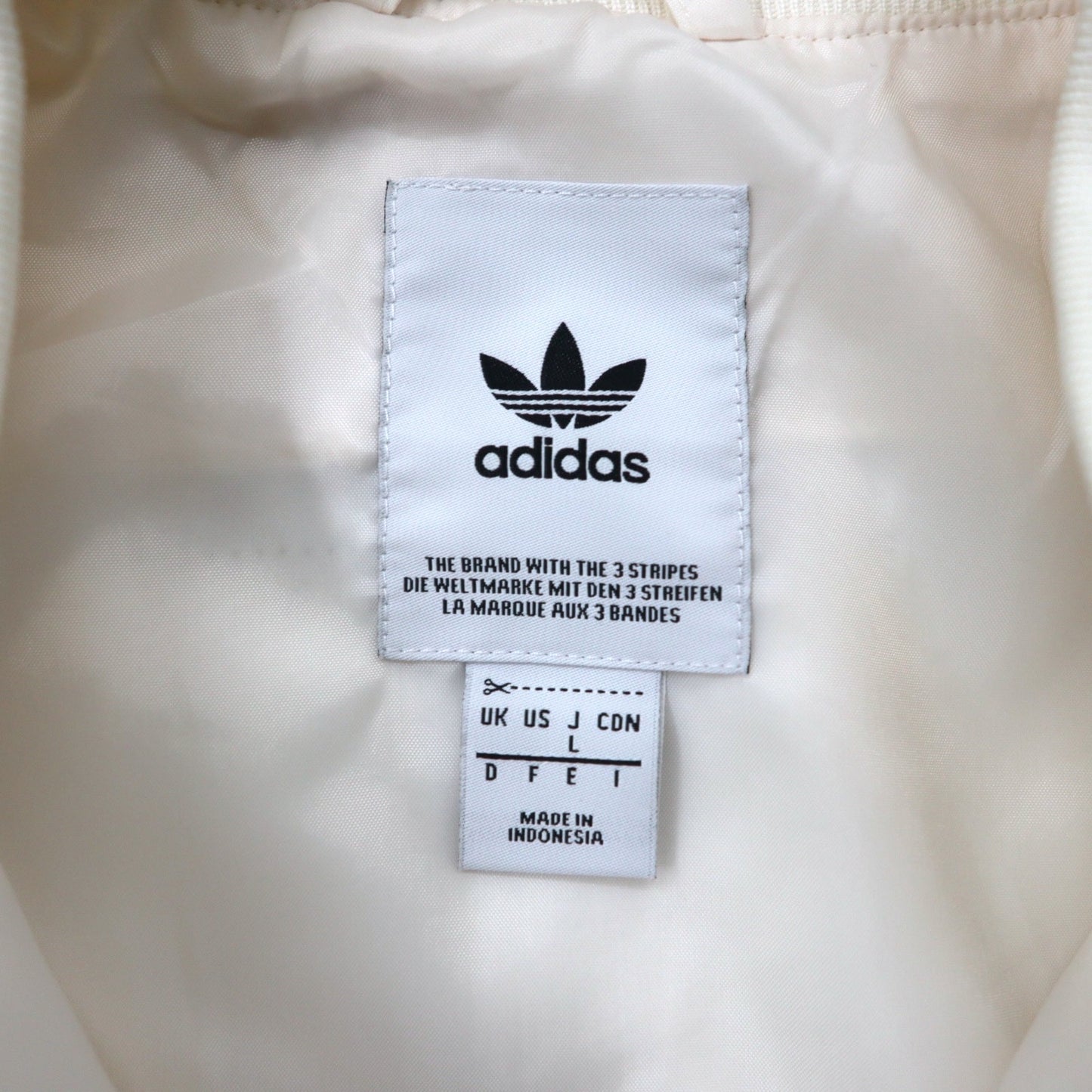 adidas originals トラックジャケット ジャージ スタジャン L ホワイト ポリエステル トレフォイルロゴ Womens Track Jacket Chalk White Solid Active Wear DH4199